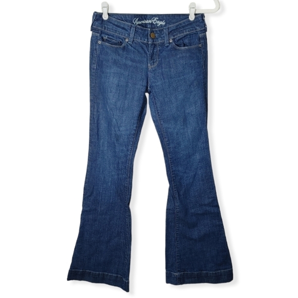American Eagle Outfitters Denim - American Eagle AE77 Embroidered Pocket Flare Jeans 4